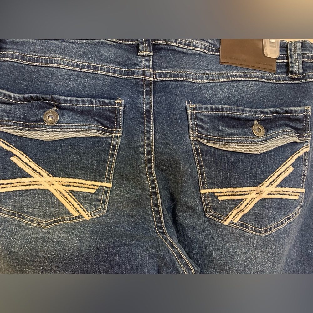 TK T.K. Axel Slim Boot Cut Medium Wash Blue Denim Jeans Men’s 36 x 30 - Picture 4 of 10